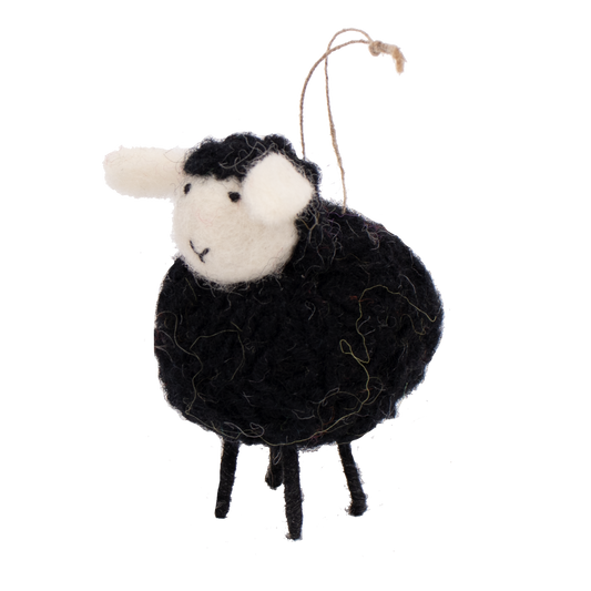 Black Sheep Felt Decoration, 6 cm