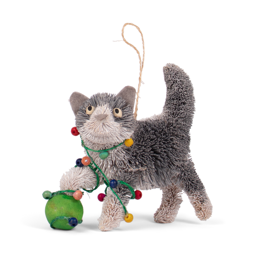 Bristle Cat With Lights Decoration,