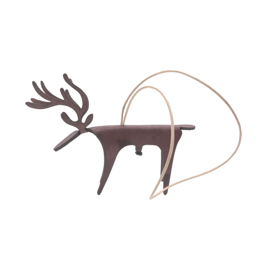 Leather Reindeer Decoration Brown,