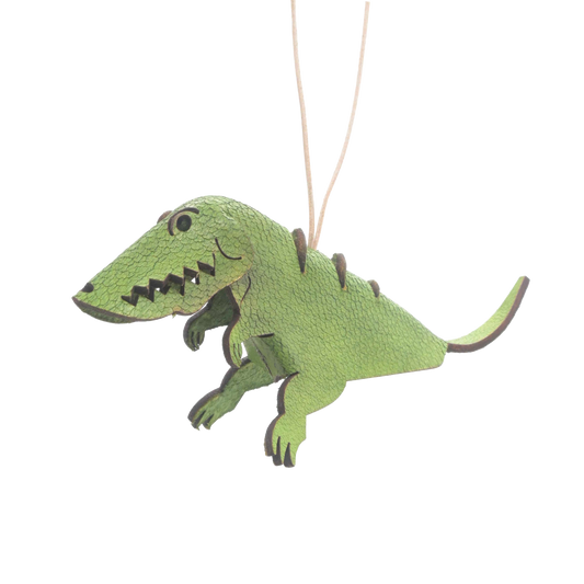 Leather Dinosaur Decoration Green,