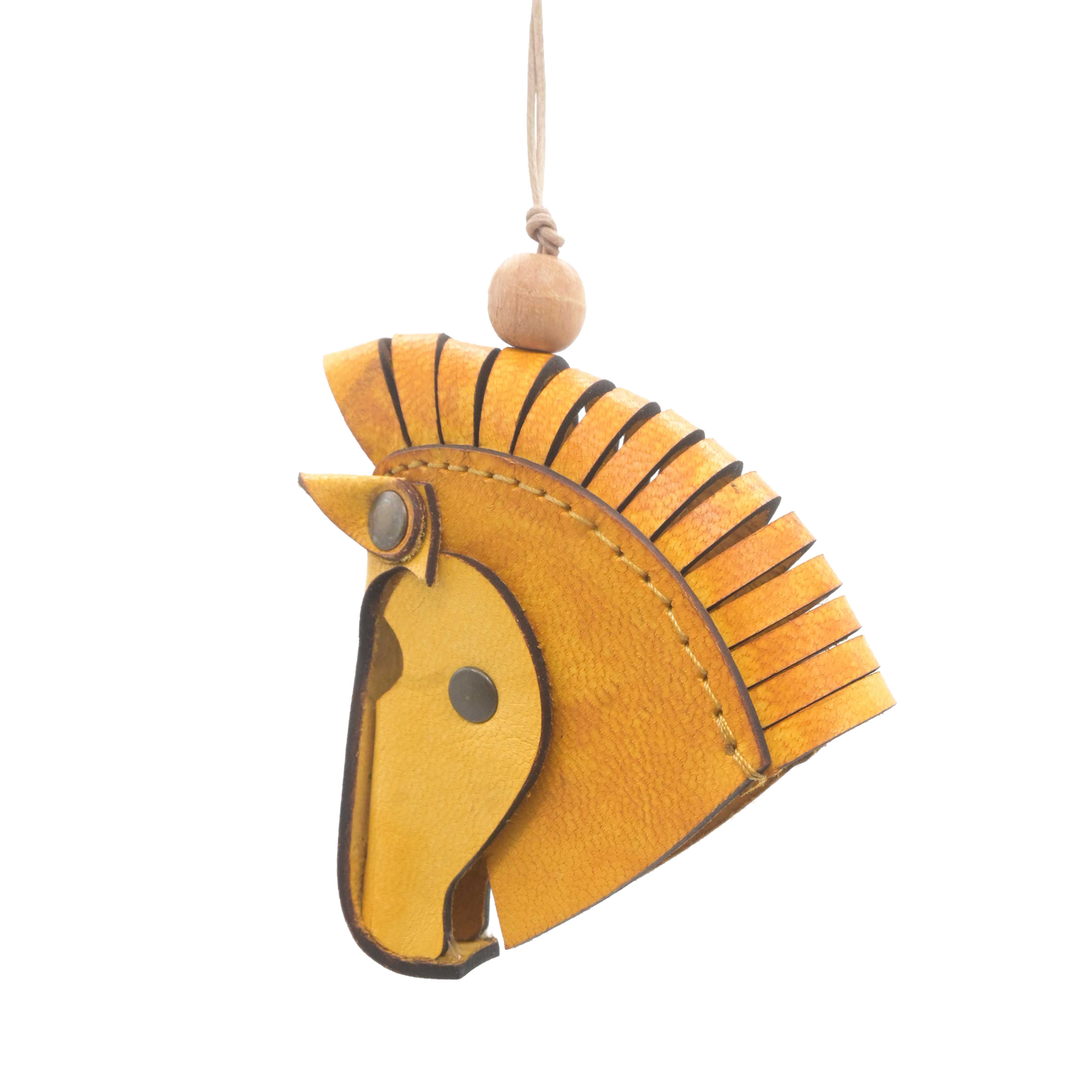 Leather Horse Head Decoration Golden,