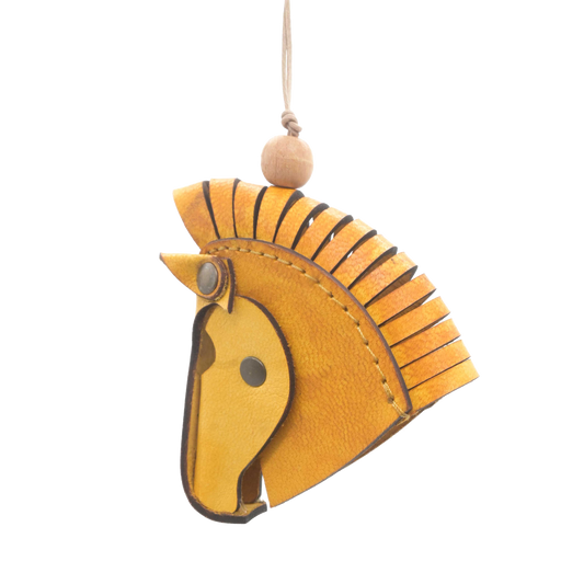 Leather Horse Head Decoration Golden,