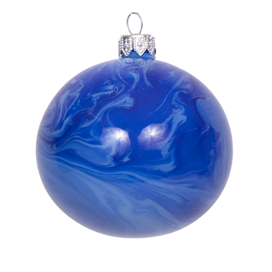 Molten Glass Bauble Lapis, 8 cm