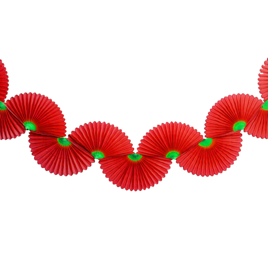 Fan Garland 1.5m Red & Green