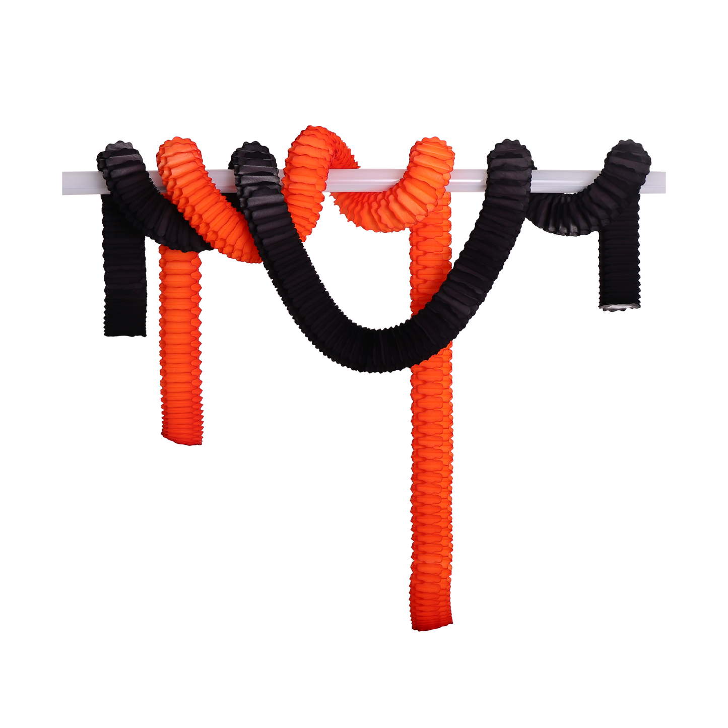 Streamer Garland 2m, Black / Orange (loose)