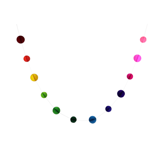 Honeycomb Ball Garland 2m Rainbow