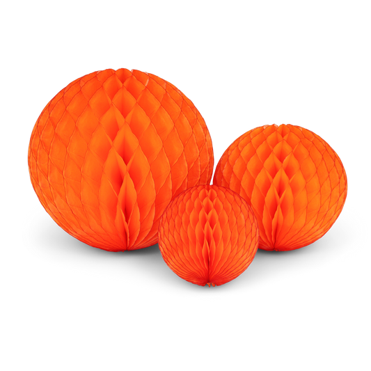 Honeycomb Ball Trio Bright Orange