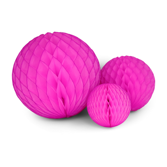 Honeycomb Ball Trio Bright Pink