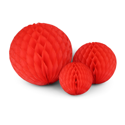 Honeycomb Ball Trio Bright Red