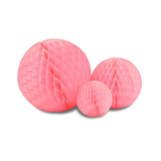 Honeycomb Ball Trio Candy Pink