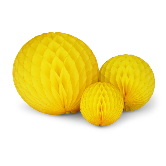 Honeycomb Ball Trio Bright Yellow