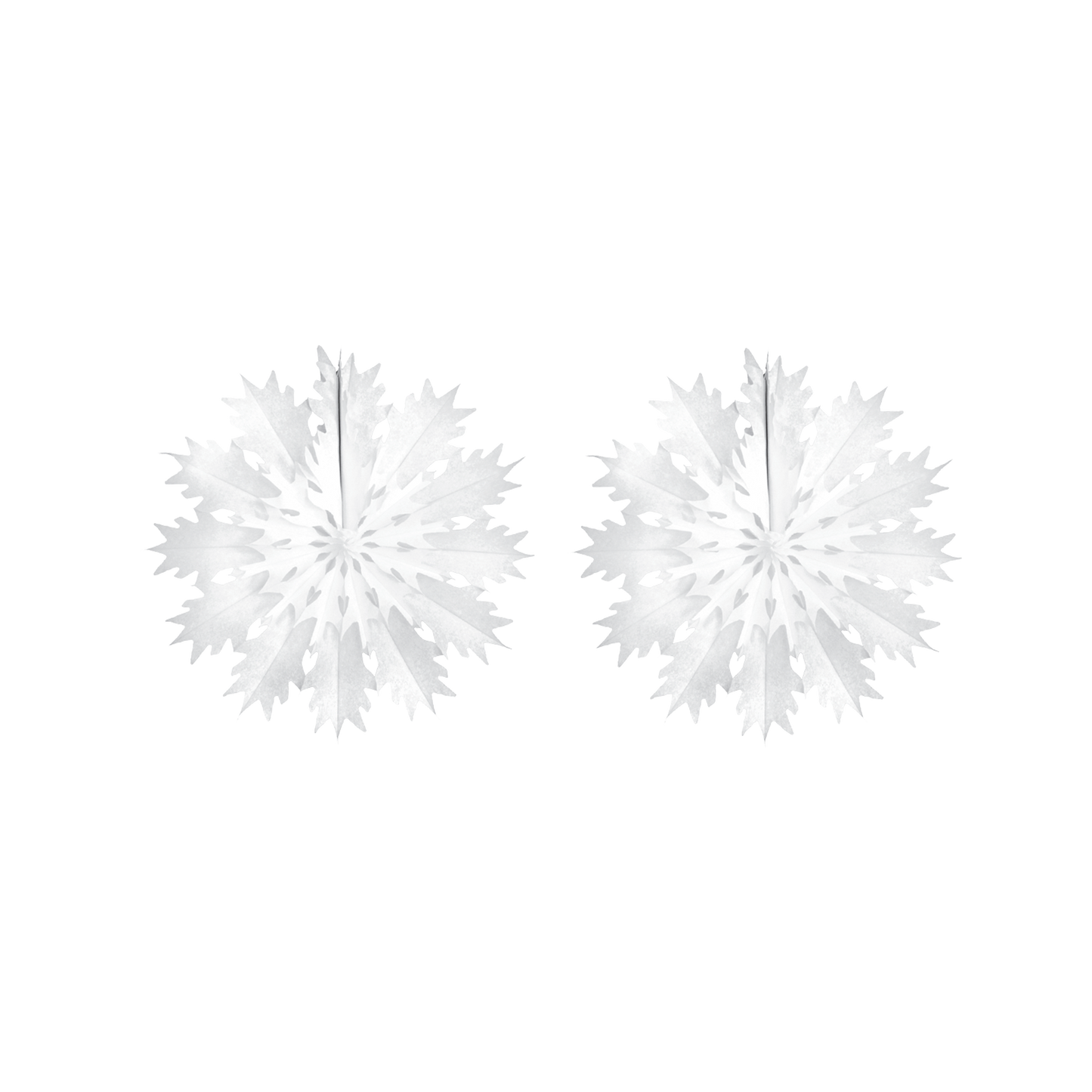 Classic Snowflake Fan 25cm White, Pack of 2