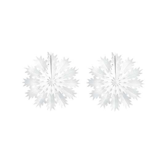 Classic Snowflake Fan 25cm White, Pack of 2