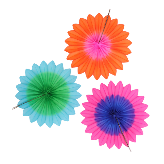 Flower Fan 15cm Two-Tone, Set of 3