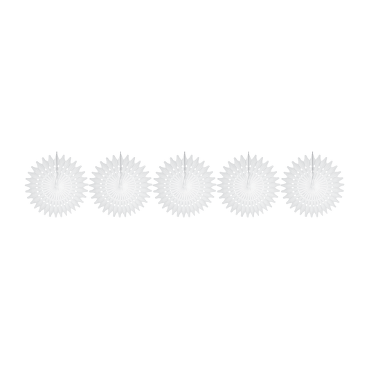 Arrow Snowflake Fan 12cm White, Pack of 5