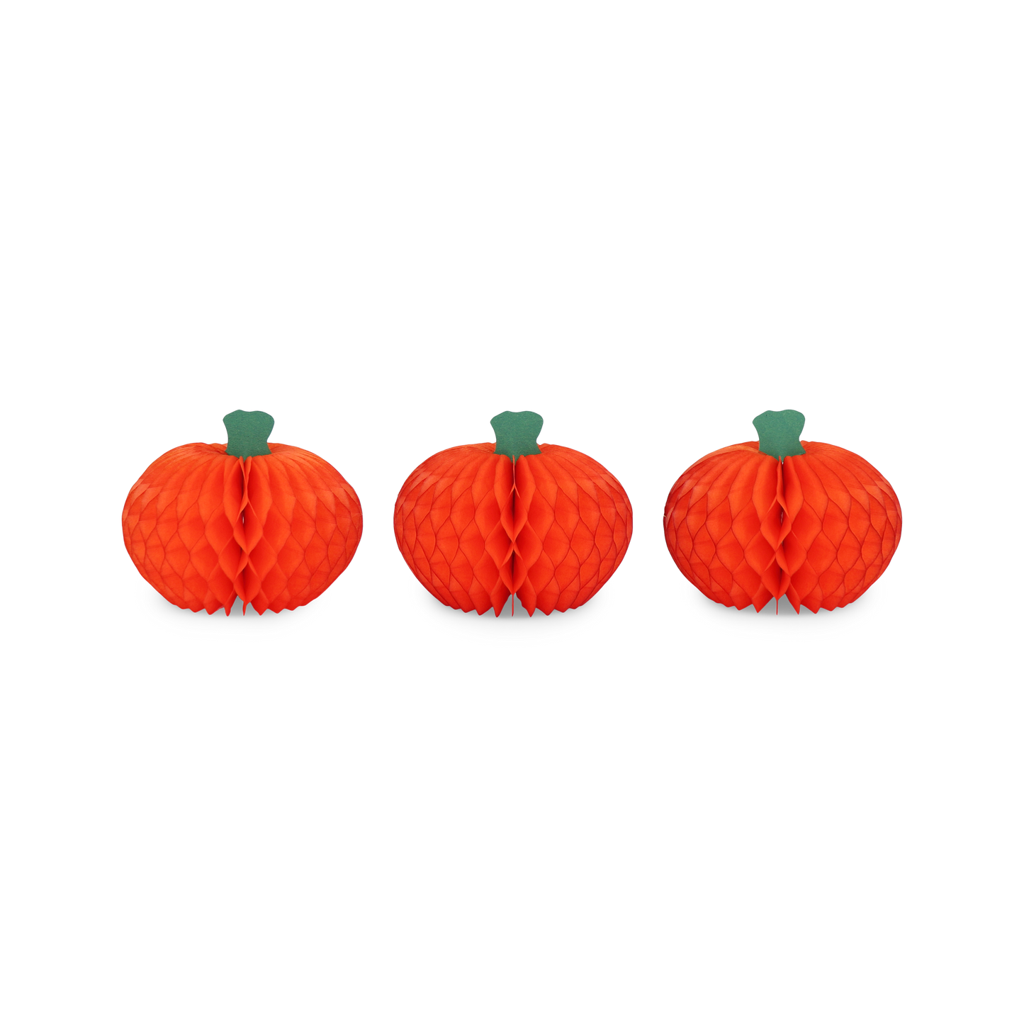 Honeycomb Pumpkin 10cm Orange, Pack of 3