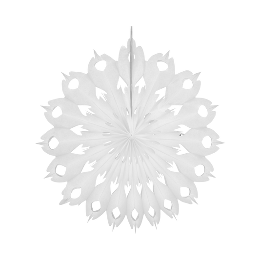 Heart Snowflake Fan 40cm White