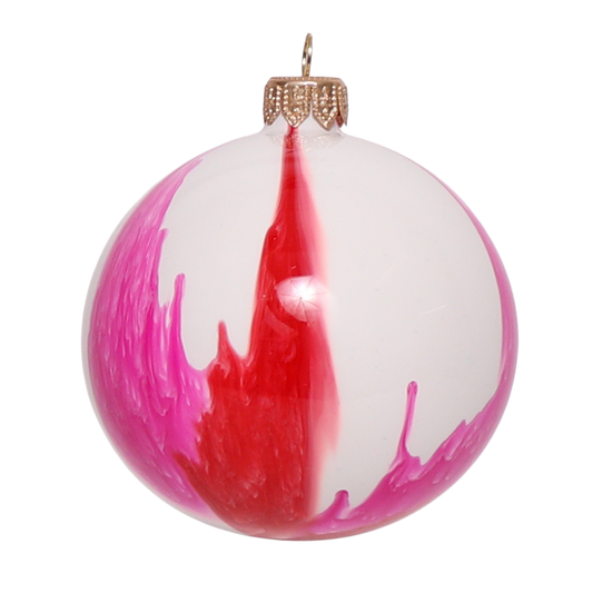 Splash Glass Bauble Flame, 8 cm