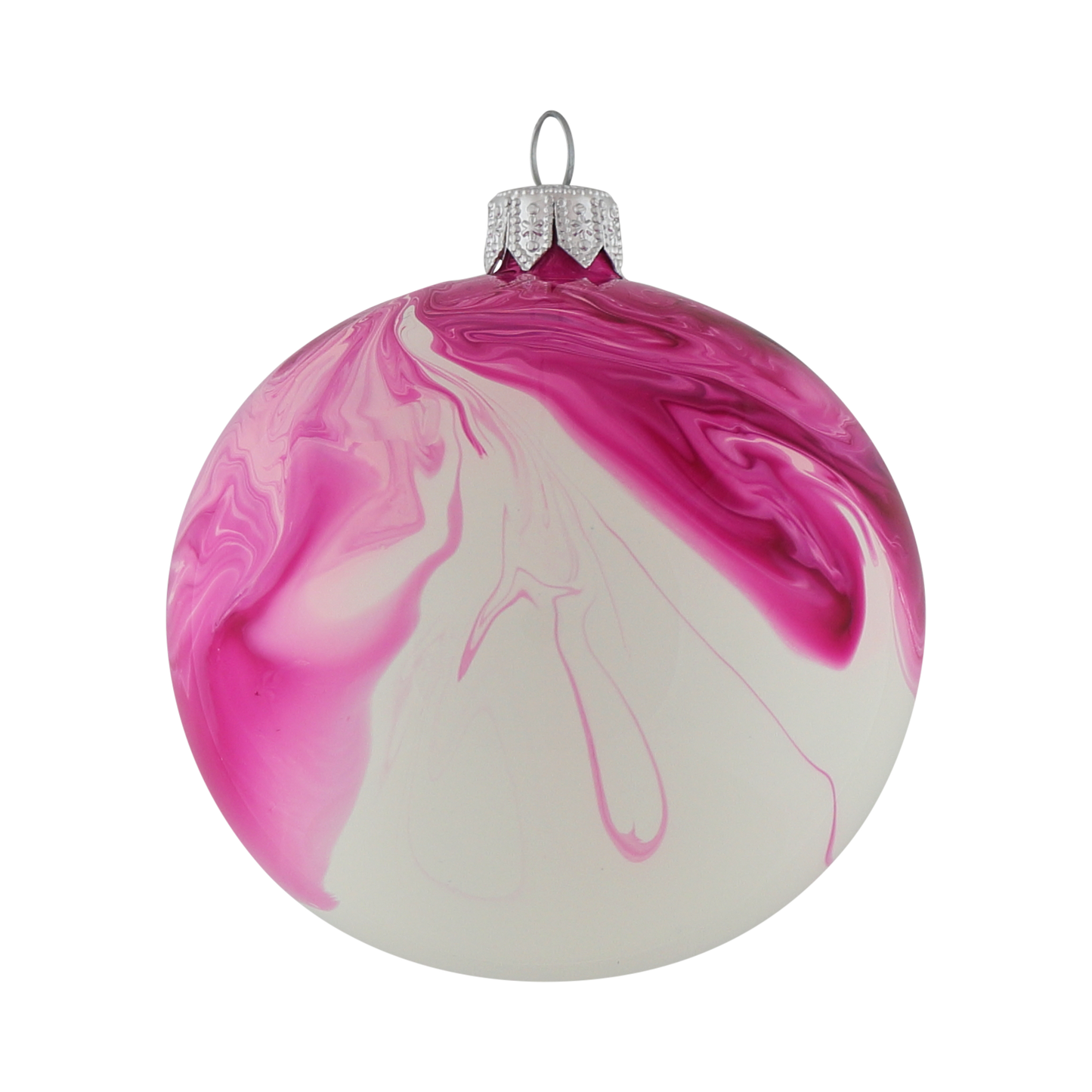 Marble Glass Bauble Rhodolite, 8 cm