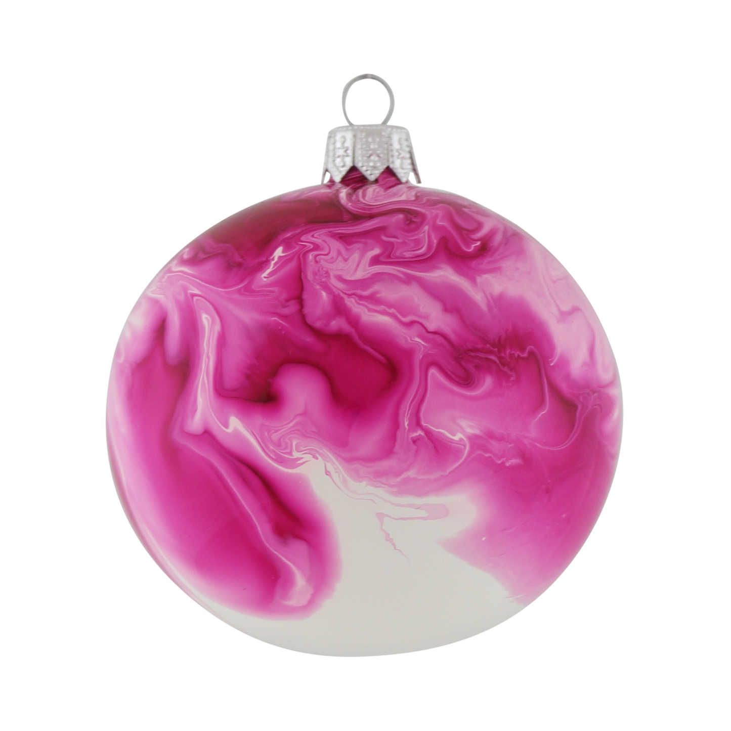 Marble Glass Bauble Rhodolite, 8 cm