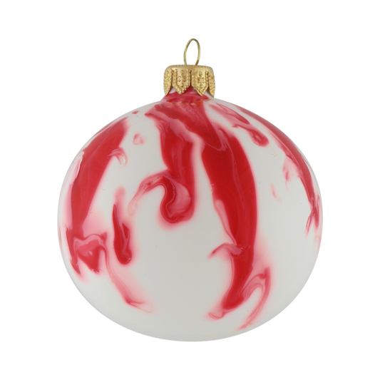 Marble Glass Bauble Carnelian, 8 cm