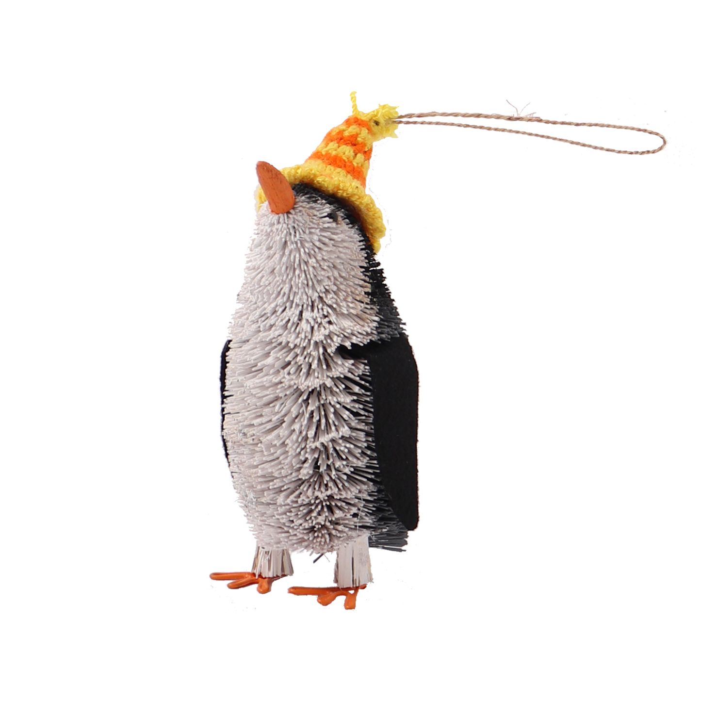 Bristle Penguin Decoration, 10 cm