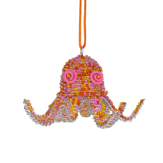 Beaded Octopus Decoration, 10 cm