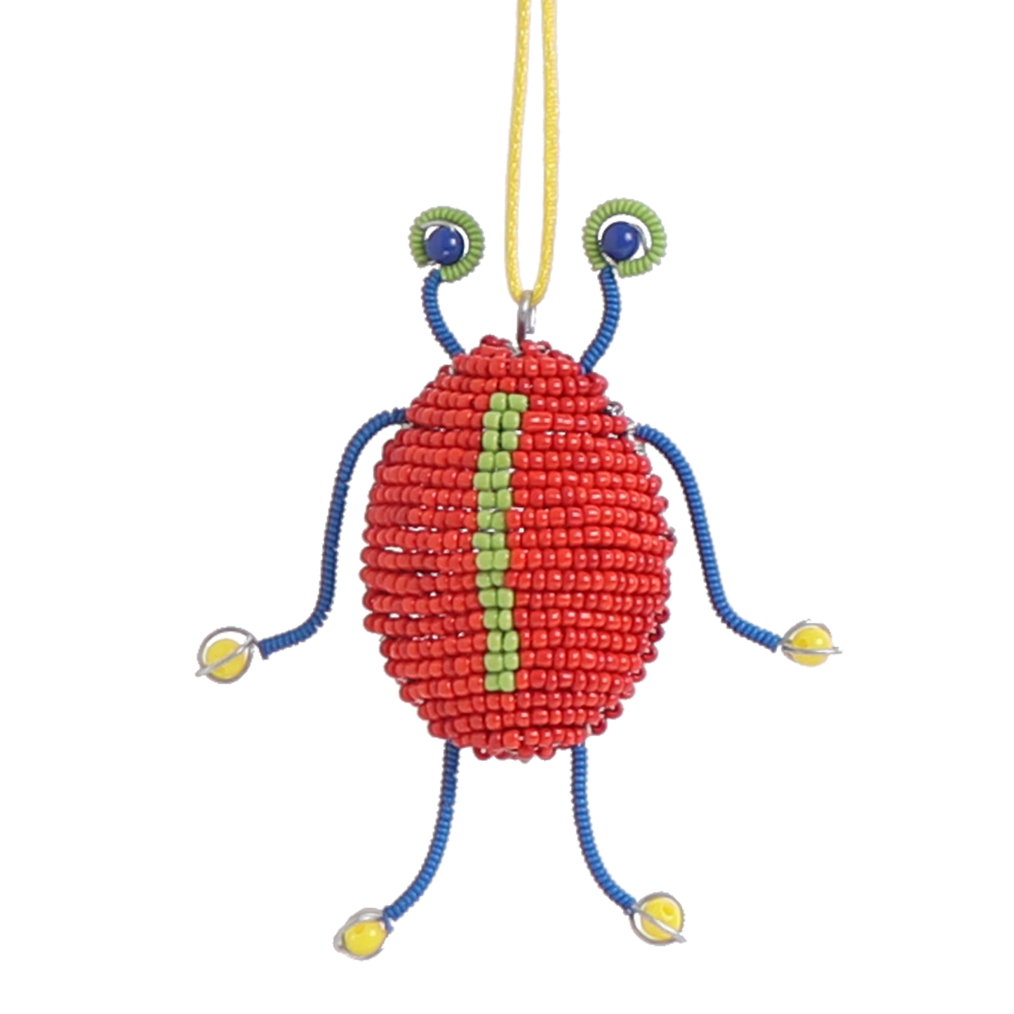 Beaded Beetle Robot Decoration Red, 11 cm