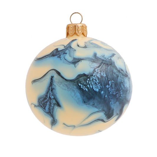 Ripple Glass Bauble Blueberry, 8 cm