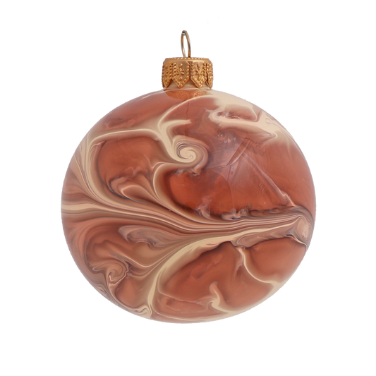 Ripple Glass Bauble Chocolate, 8 cm