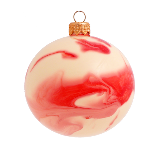 Ripple Glass Bauble Cherry, 8 cm