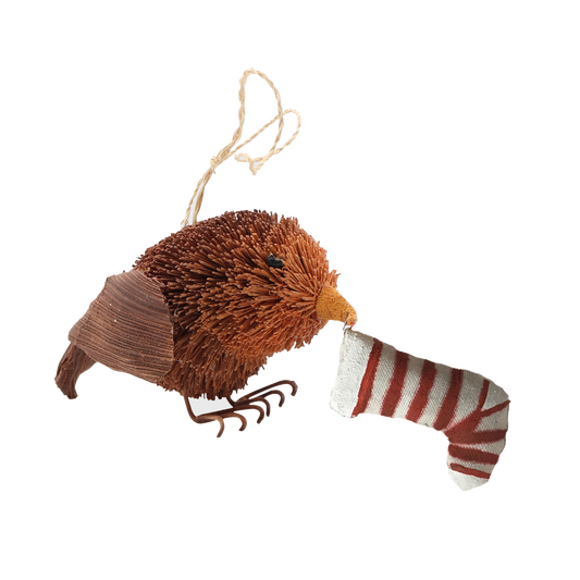 Bristle Robin Decoration, 8 cm