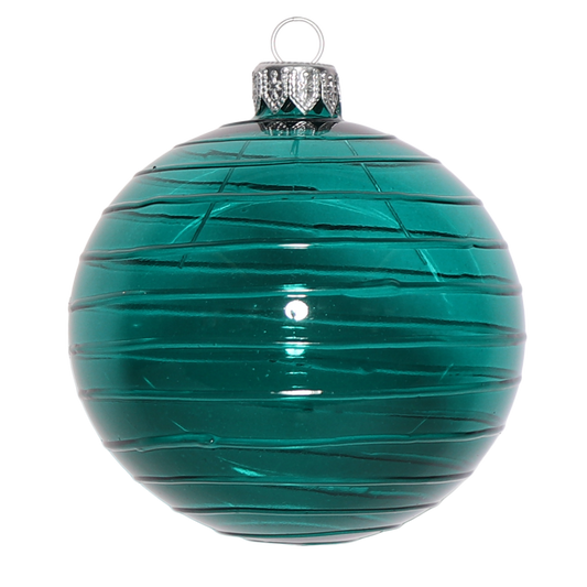 Cut Glass Spiral Bauble Emerald, 8cm