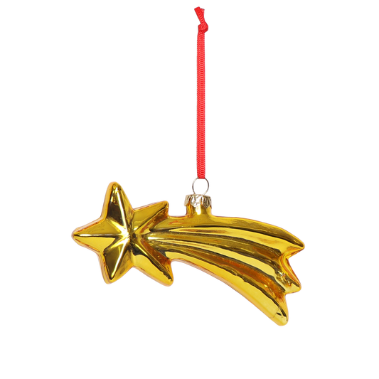 Shooting Star Glass Decoration Gold,