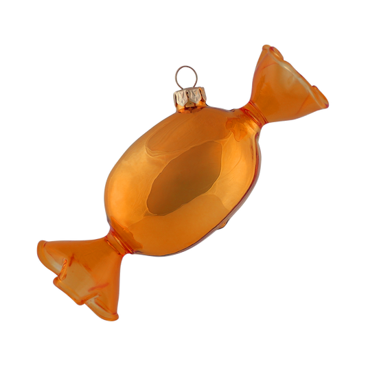 Candy Glass Decoration Orange, 10 cm