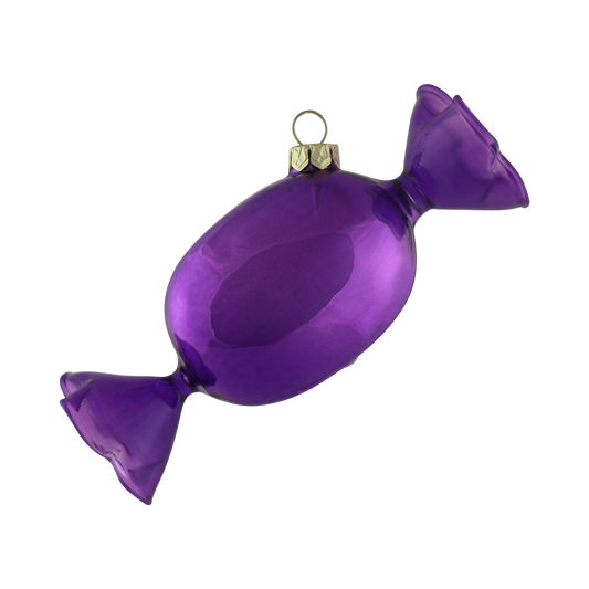 Candy Glass Decoration Purple, 10 cm