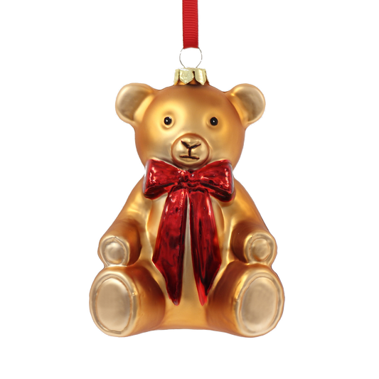 Teddy Bear Glass Decoration,