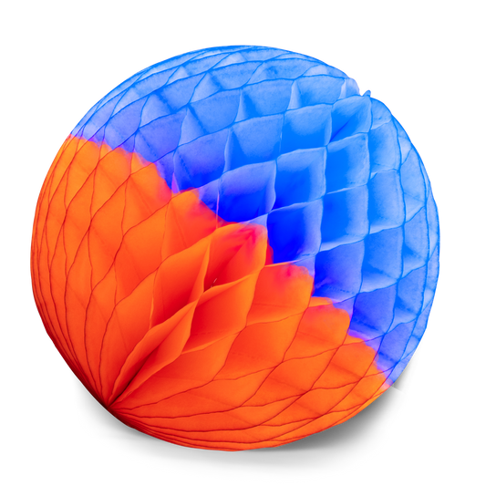 Honeycomb Ball Two-Tone 25cm Blue & Orange