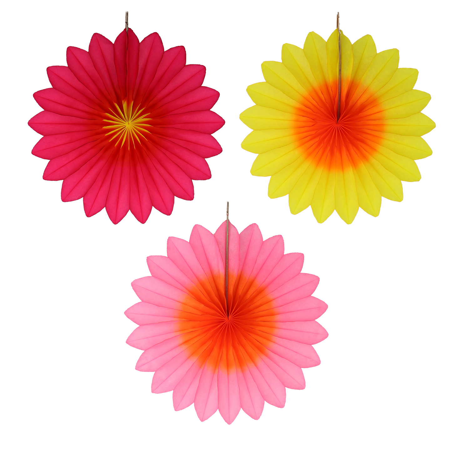 Flower Fan 15cm Sunset, Set of 3